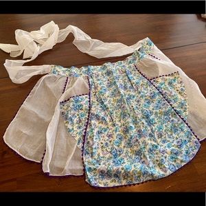 Vintage Apron - calico and organza
